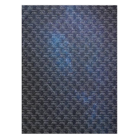 Galaxy Elegante bruid en bruidegom namen bruiloft Tafelkleed (Voorkant)