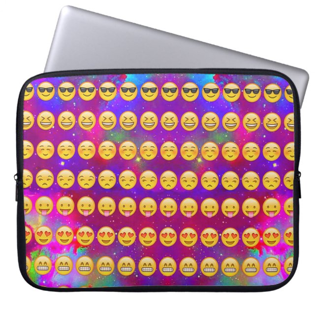 Galaxy Emojis Laptop Sleeve (Voorkant)