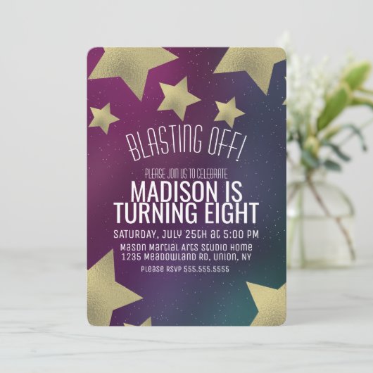 Galaxy en Gold Stars Space elke dag Kaart (Staand voorkant)