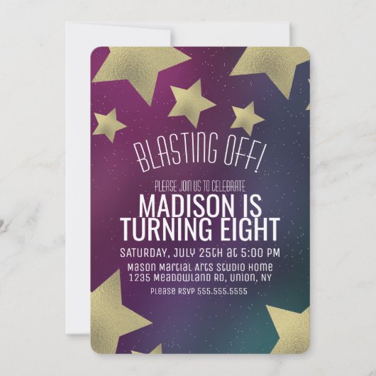 Galaxy en Gold Stars Space elke dag Kaart (Voorkant)