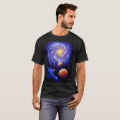 Galaxy en planeten t-shirt (Voorkant volledig)