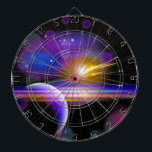 Galaxy en sterren dartbord<br><div class="desc">Langwerpige planeet met sterrenstelsels en komeet</div>