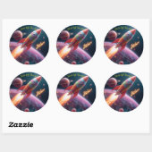 Galaxy Explorers – Buiten deze wereld Bedankt Sti Ronde Sticker (Vel)
