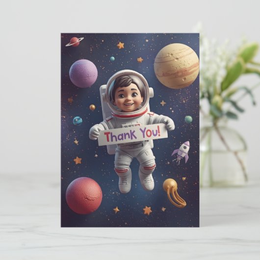 Galaxy Explorers – Kinderen Bedankkaartje Bedankkaart (Staand voorkant)