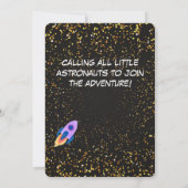 Galaxy Explorers Kinderverjaardagsuitnodiging 🚀🌌 Kaart (Achterkant)