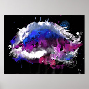 Galaxy eye aquarellen poster