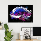 Galaxy eye aquarellen poster (Thuiskantoor)