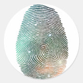 Galaxy Fingerprint Pattern Ronde Sticker (Voorkant)