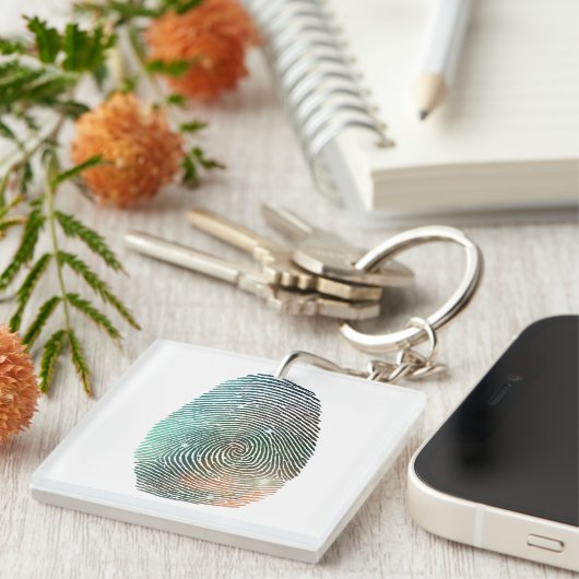 Galaxy Fingerprint Pattern Sleutelhanger (Voorkant Rechts)