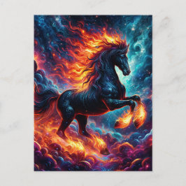 Galaxy Fire Horse Chinese New Year 2026 Briefkaart