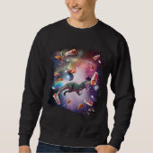Galaxy Flamingo Riding Dinosaur In Space  Rainbow Trui (Voorkant)