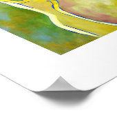 Galaxy Flower Origineel Abstract groen schilderen Poster (Hoek)