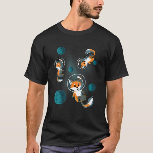 Galaxy Fox Vossen Ruimte Sterren Kerstmis Verjaard T-shirt (Voorkant)