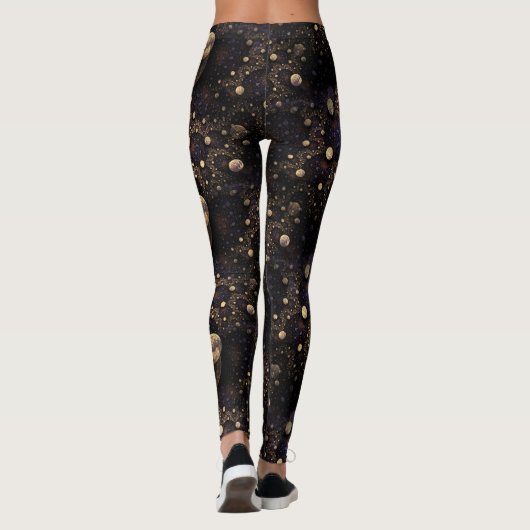 Galaxy Fractal Moons Pattern Leggings (Achterkant)