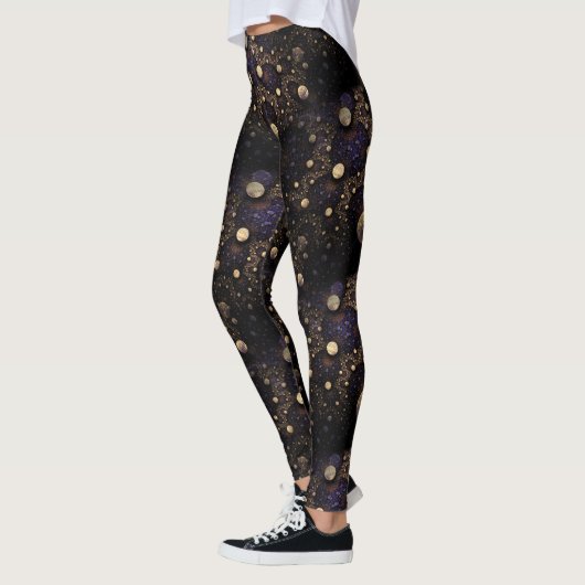 Galaxy Fractal Moons Pattern Leggings (Links)
