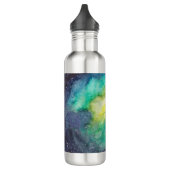 Galaxy fushia groen blauw waterverf waterfles (Links)