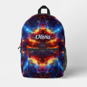 Galaxy fusie - ruimte begint kleurrijke aangepaste bedrukte rugzak (Voorkant)