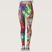 Galaxy Ganesh God Hippie Boho Psychedelische Leggi Leggings (Voorkant)