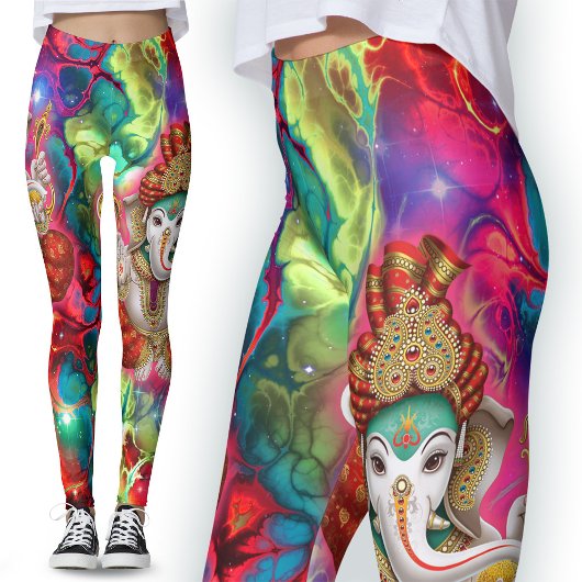 Galaxy Ganesh God Hippie Boho Psychedelische Leggi Leggings
