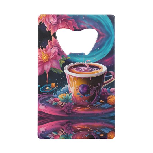 Galaxy Garden Coffee Art Creditkaart Flessenopener (Voorkant)