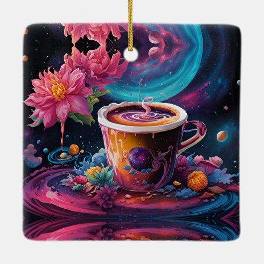 Galaxy Garden Coffee Art Keramisch Ornament (Achterkant)