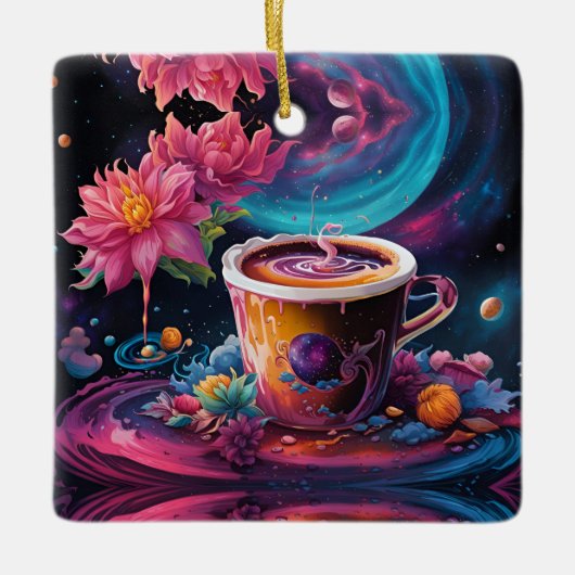 Galaxy Garden Coffee Art Keramisch Ornament (Voorkant)