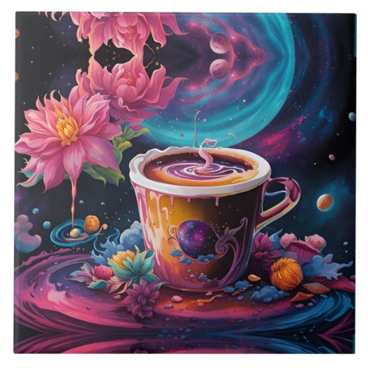 Galaxy Garden Coffee Art Tegeltje (Voorkant)