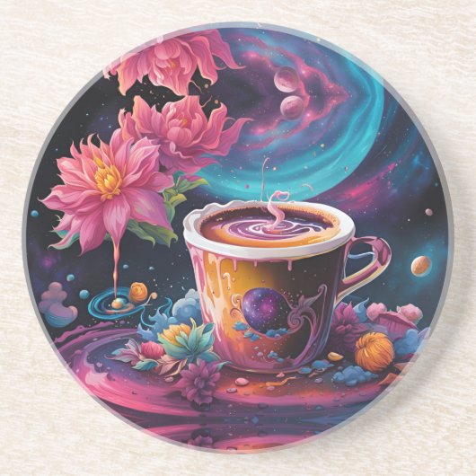 Galaxy Garden Coffee Art Zandsteen Onderzetter (Voorkant)