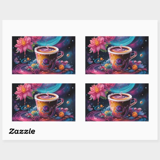 Galaxy Garden Koffie Rechthoekige Sticker (Vel)