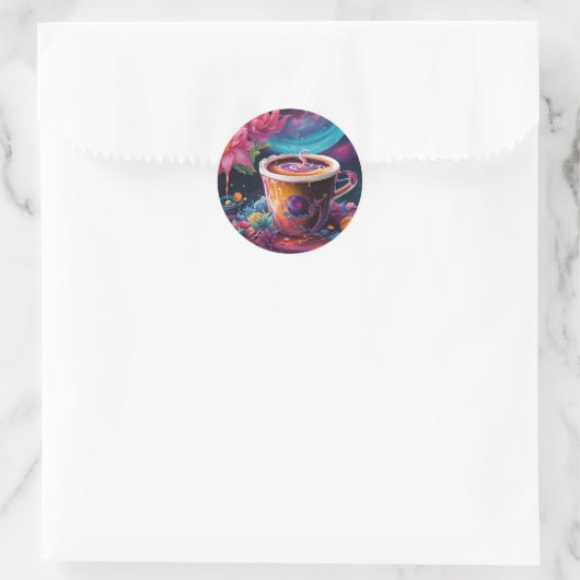 Galaxy Garden Koffie Ronde Sticker (Tas)