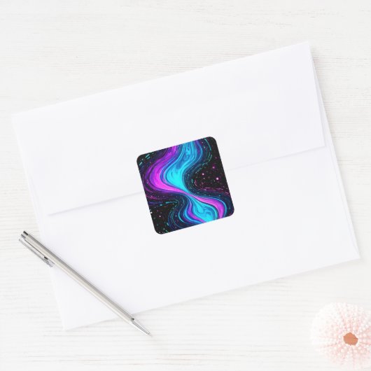 Galaxy gedempt v2 vierkante sticker (Envelop)