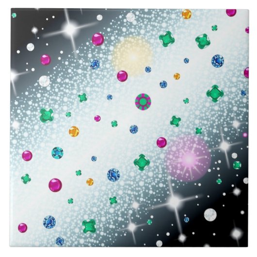 Galaxy Gem Shower Decoratieve Keramische Tegel Tegeltje (Voorkant)