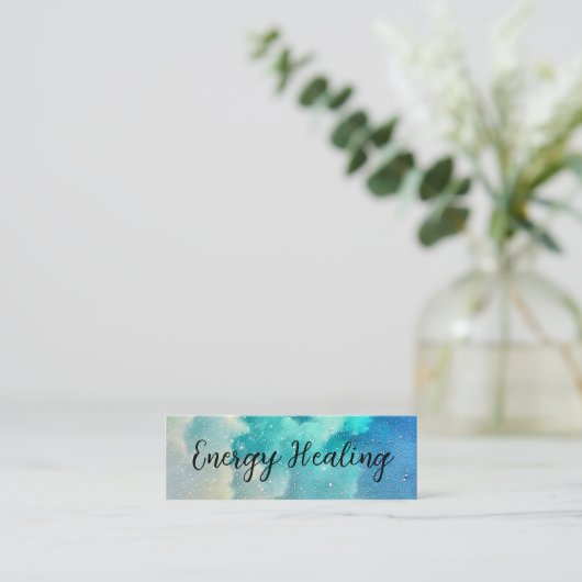 Galaxy gemengde kleuren blauwe, groene troebele he mini visitekaartje (Staand voorkant)