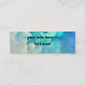 Galaxy gemengde kleuren blauwe, groene troebele he mini visitekaartje (Achterkant)