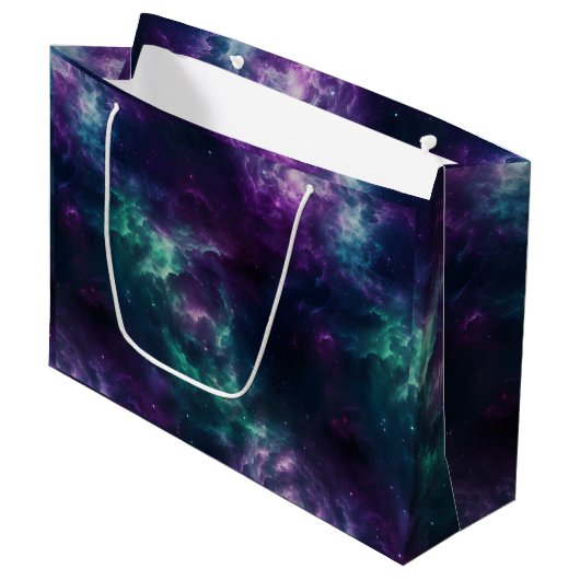 Galaxy Gift Bag Verjaardagsfeestje Buitenruimte Groot Cadeauzakje (Voorkant Gekanteld)