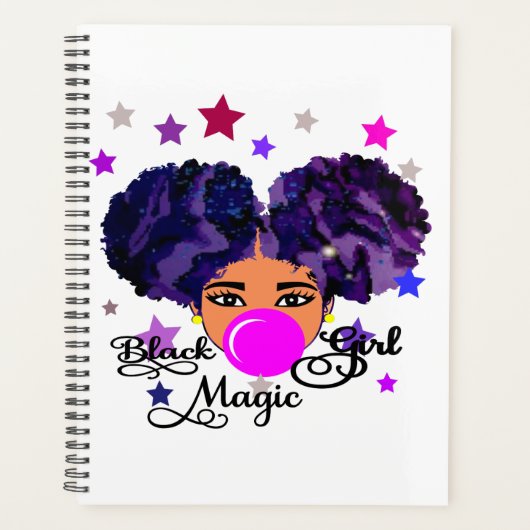 Galaxy Girl,Afro Girl,Zwart meisje,Melanine Planner (Voorkant)