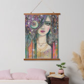 Galaxy Girl Celestial Bohemian Fantasy Art Hangend Wandkleed (Slaapkamer)