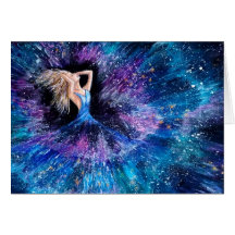 Galaxy Girl Space Star Burst-kaart voor haar.