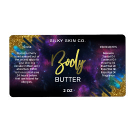 Galaxy Glitter Black en Gold Body Butter Labels