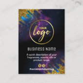Galaxy Glitter Black en Gold Fragrance List Card Visitekaartje (Voorkant)