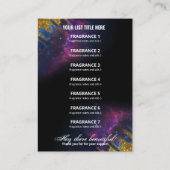 Galaxy Glitter Black en Gold Fragrance List Card Visitekaartje (Achterkant)