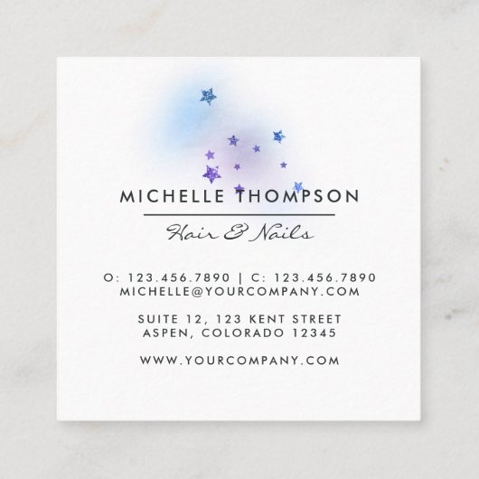 Galaxy Glitter Visitekaartje (Achterkant)