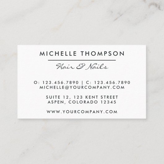 Galaxy Glitter Visitekaartje (Achterkant)