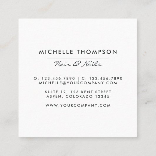 Galaxy Glitter Visitekaartje (Achterkant)