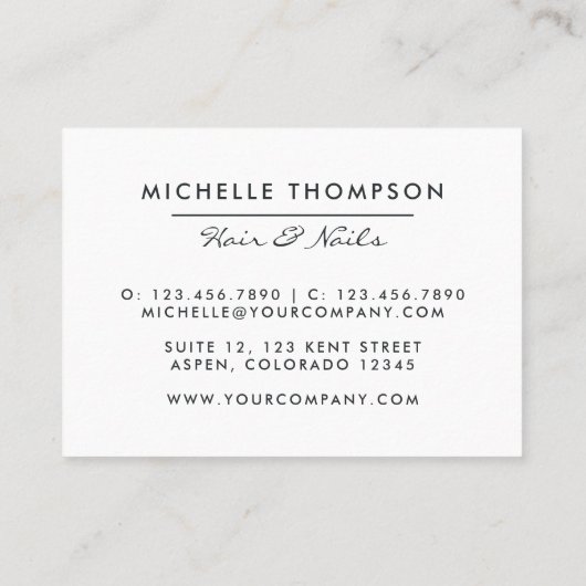 Galaxy Glitter Visitekaartje (Achterkant)