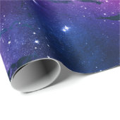 Galaxy Glow | Cosmic Blue Paars en roze marmer Cadeaupapier (Rol Hoek)