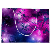 Galaxy Glow | Cosmic Blue Paars en roze marmer Groot Cadeauzakje (Achterkant)