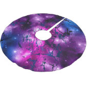 Galaxy Glow | Cosmic Blue Paars en roze marmer Kerstboom Rok (Gekanteld)