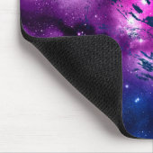 Galaxy Glow | Cosmic Blue Paars en roze marmer Muismat (Hoek)