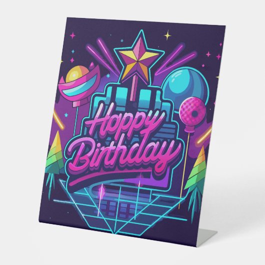 Galaxy Glow Reclamebord Met Voetstuk (Voorkant)